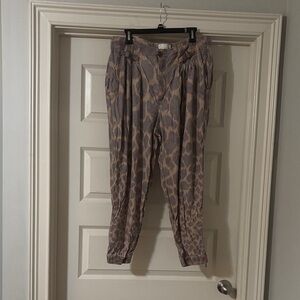 leopard print anthropologie pants